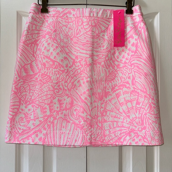 NWT Lilly Pulitzer Adeline Skirt Size 8 Pelican Link- Sea Cups - Picture 1 of 8